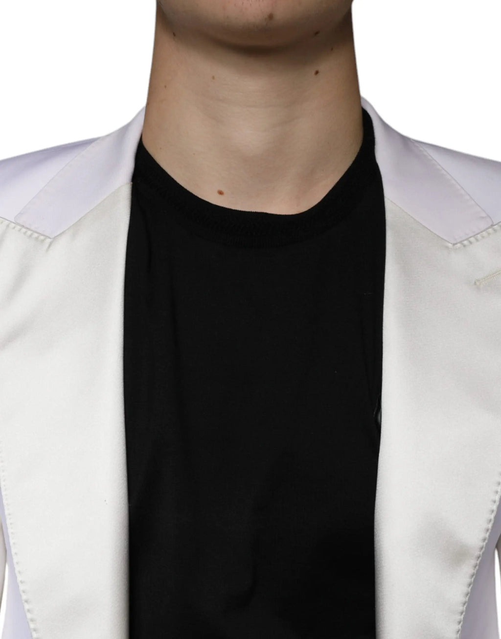 Blazer blanc dolce gabbana en laine off white à coupe ajustée avec coutures discrètes et fermeture simple boutonnage