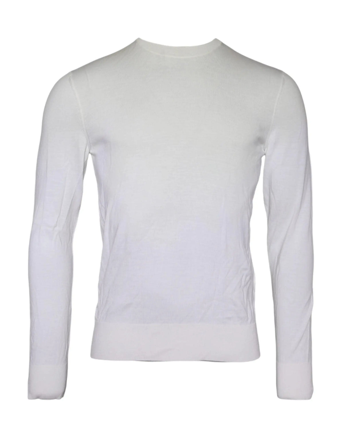Dolce gabbana pull en laine blanc cassé à col roulé manches longues en tricot pour homme