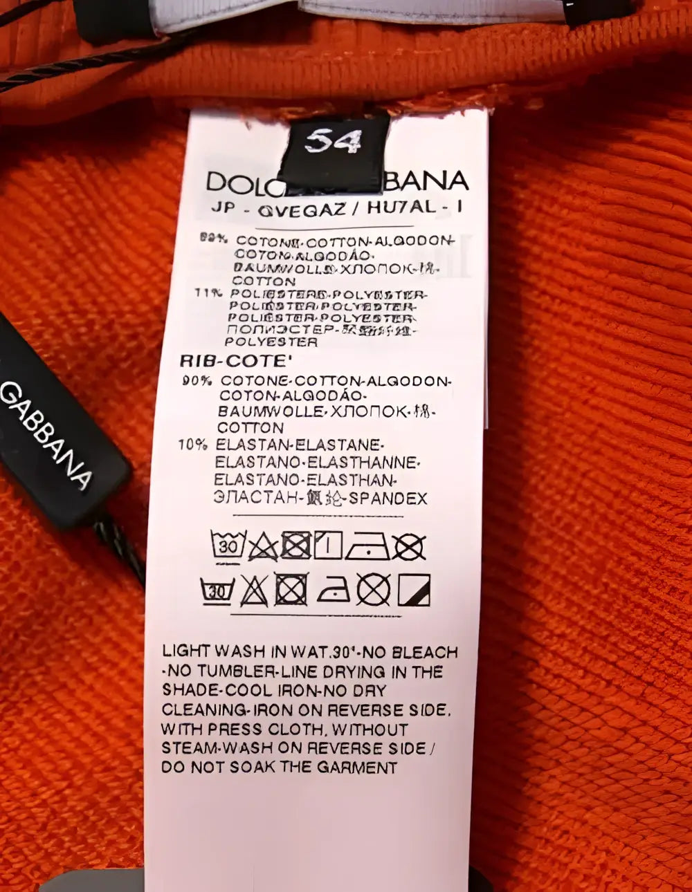 Étiquette orange en maille côtelée de dolce & gabbana pour bermuda homme en coton mélangé couleur orange