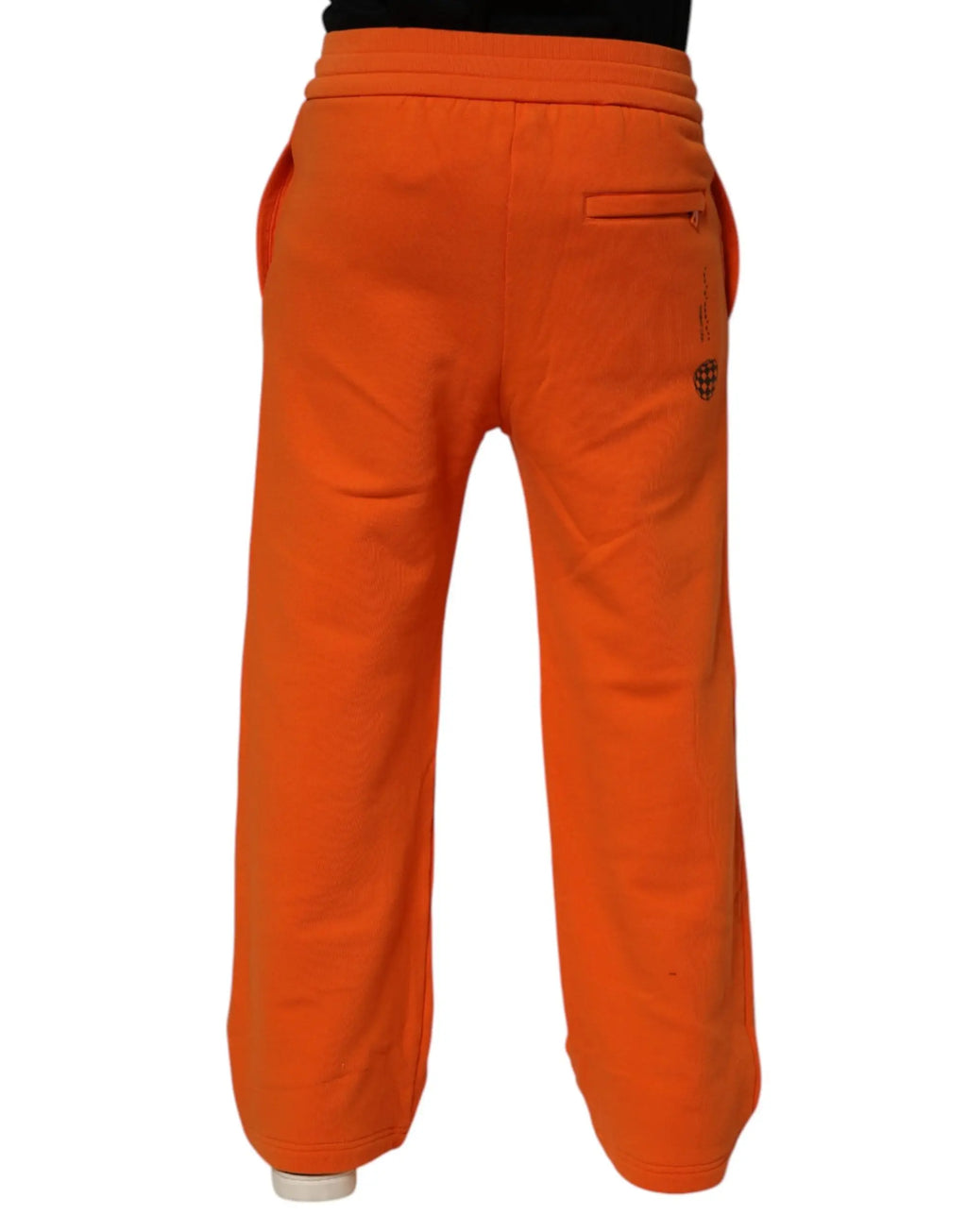 Pantalon de survêtement orange dolce & gabbana en coton avec logo dg vib3 noir et intérieur en molleton doux