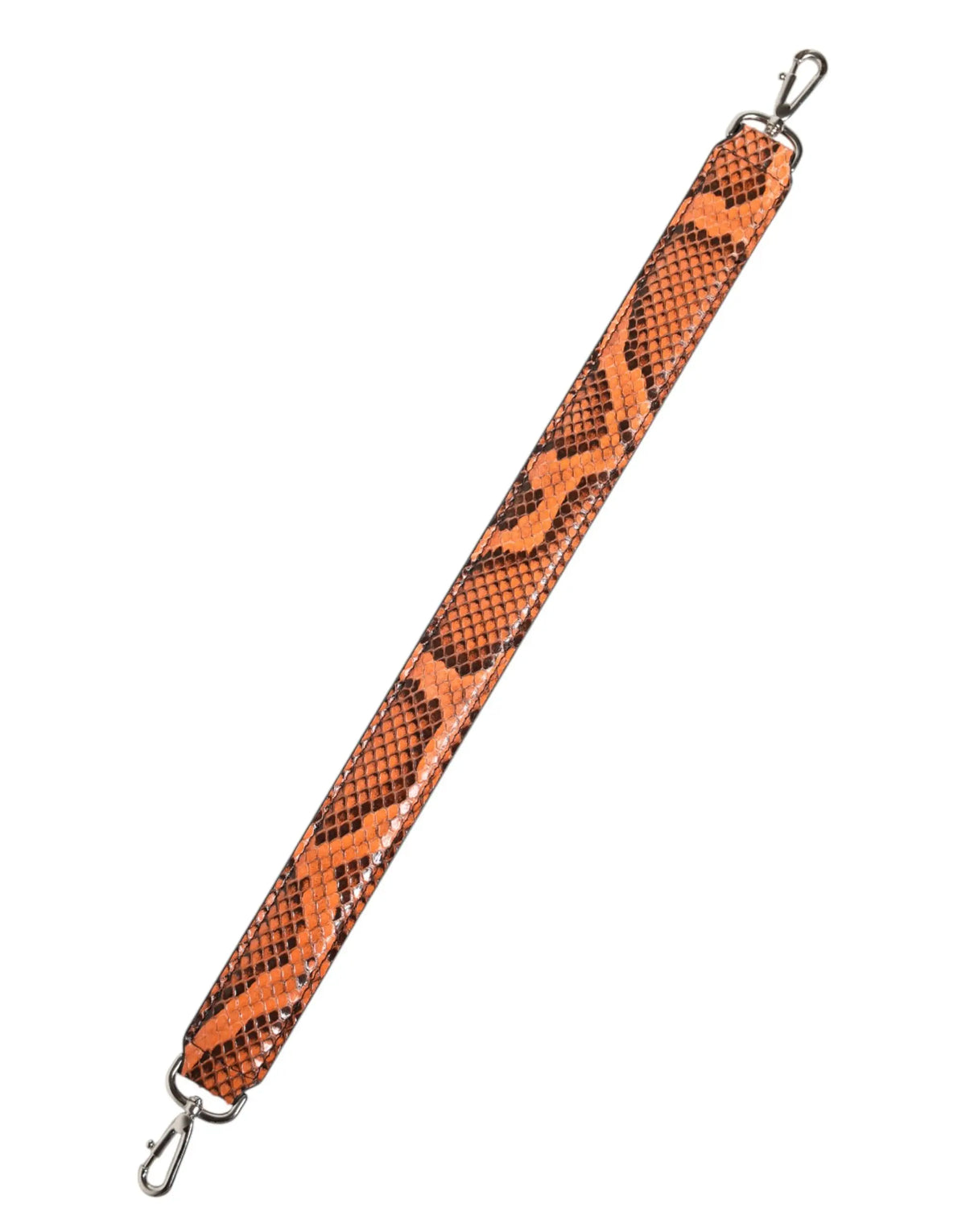 Orange et brun strap en cuir imprimé serpent avec boucles métalliques argentées pour sac épaule dolce gabbana