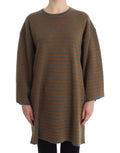 Robe t-shirt oversize en coton rayée olive et gris avec coupe décontractée dolce gabbana gris jaune