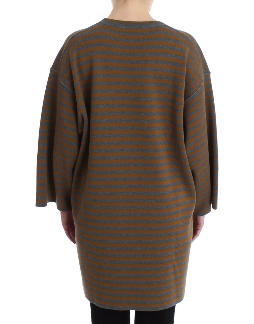 Tunique oversize en maille olive et gris à rayures dolce gabbana pour un look décontracté et chic