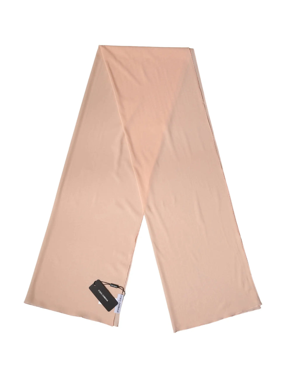 Écharpe beige dsquared2 en tissu léger et lisse avec design minimaliste portée comme foulard doux en soie peach dolce & gabbana