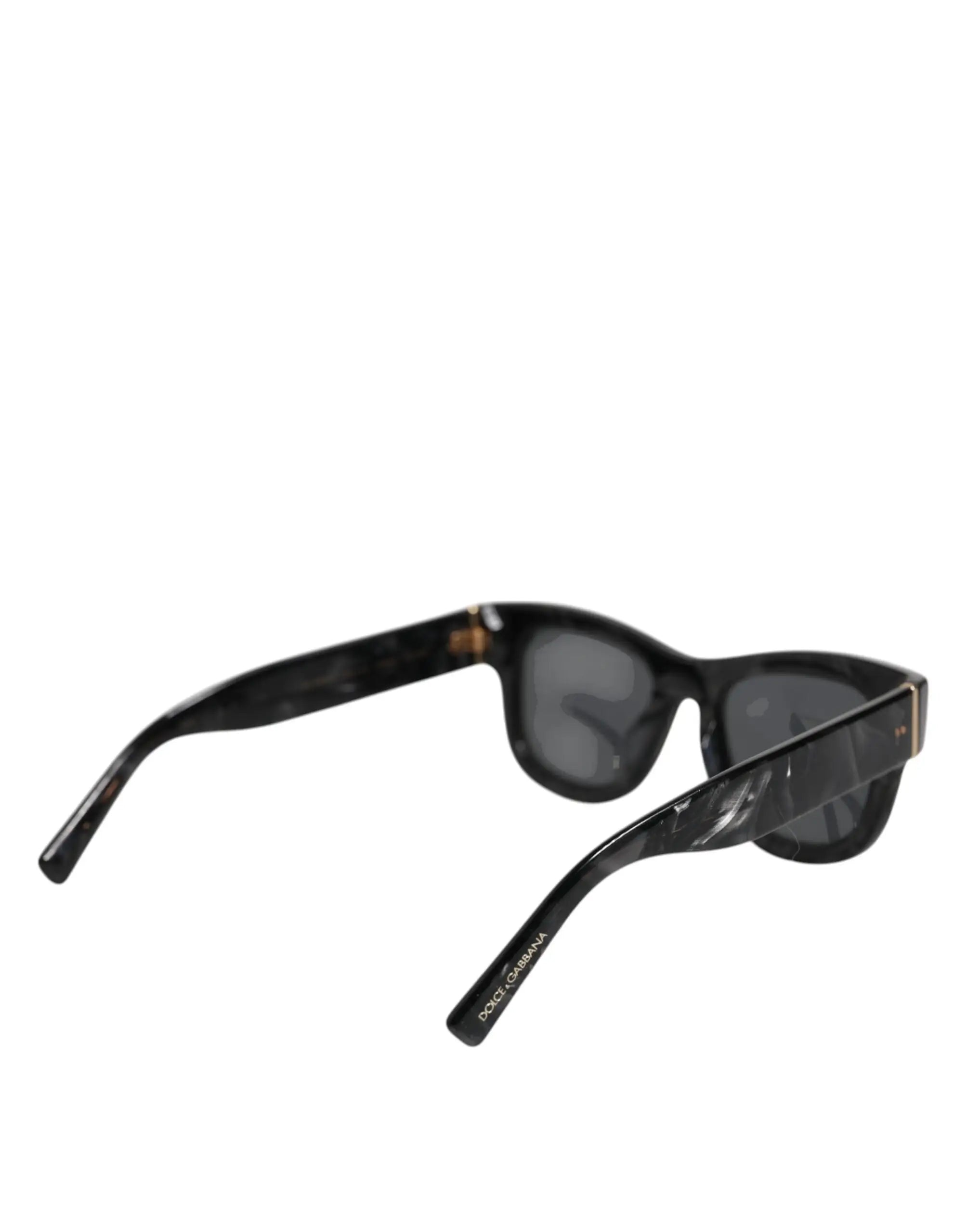 Lunettes de soleil dolce & gabbana pearl white en acétate noir écaille avec verres gris foncé et accents métal doré