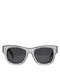 Lunettes de soleil dolce & gabbana domenico en acétate blanc perle avec monture grise translucide marbrée et verres gris foncé