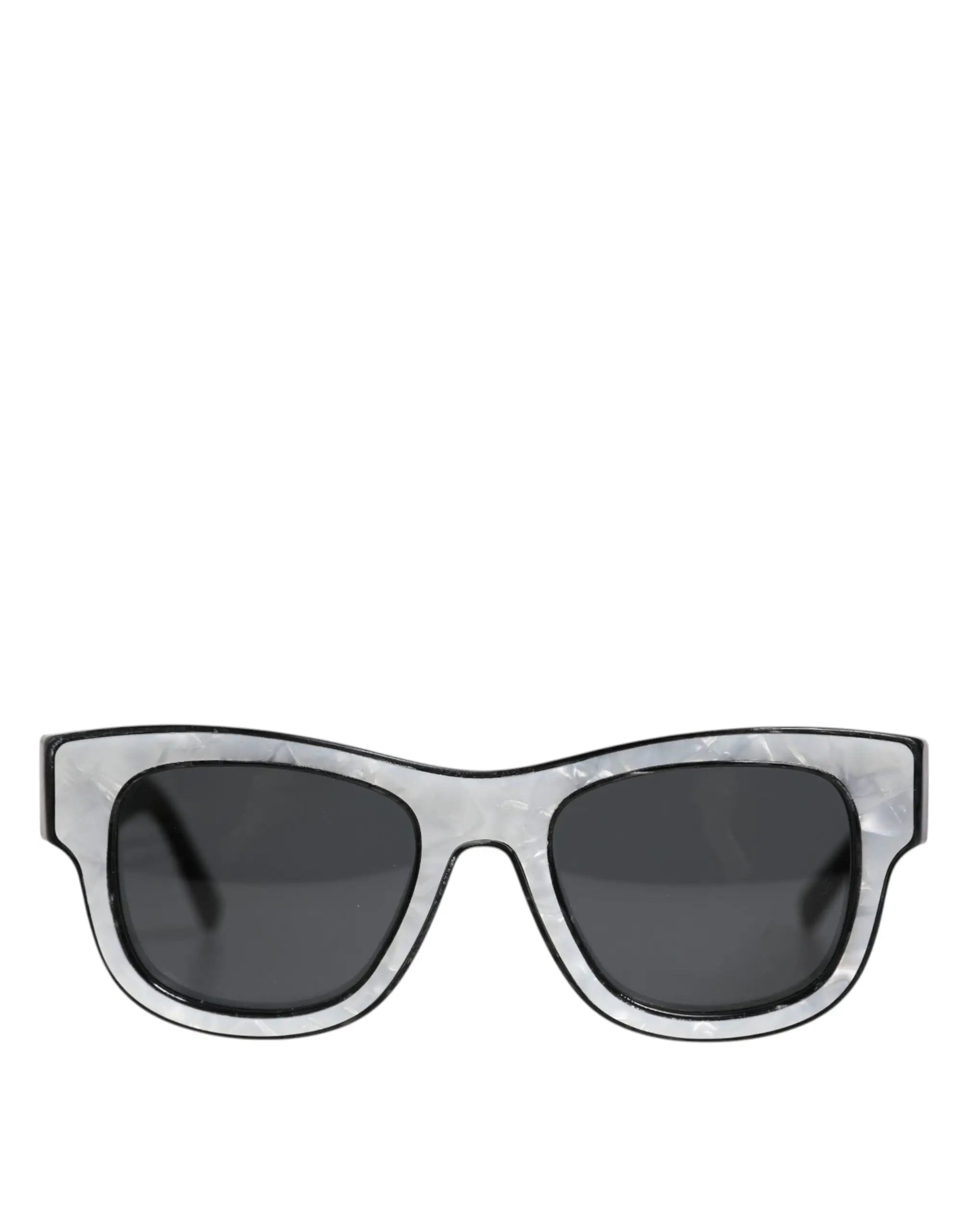 Lunettes de soleil dolce & gabbana domencio avec monture grise translucide marbrée en acétate et verres gris foncé