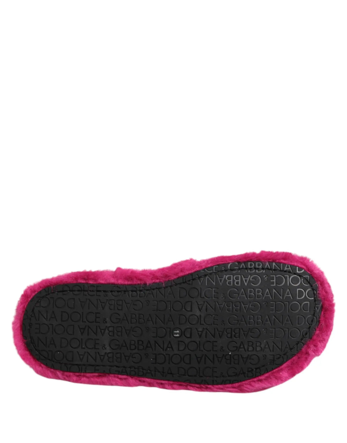 Chaussons plats pour homme dolce & gabbana roses en fausse fourrure acrylique semelle noire en caoutchouc embossée