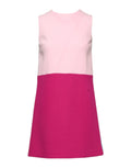 Robe courte sans manches en laine deux tons rose doux et magenta vibrant de dolce & gabbana