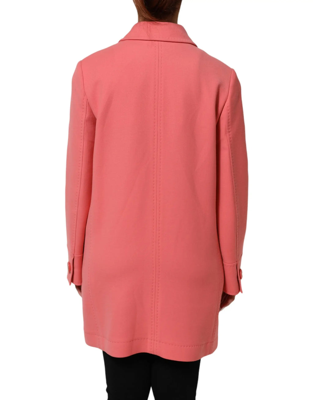 Blazer longline corail dolce & gabbana avec col structuré et poignets boutonnés style trench coat rose