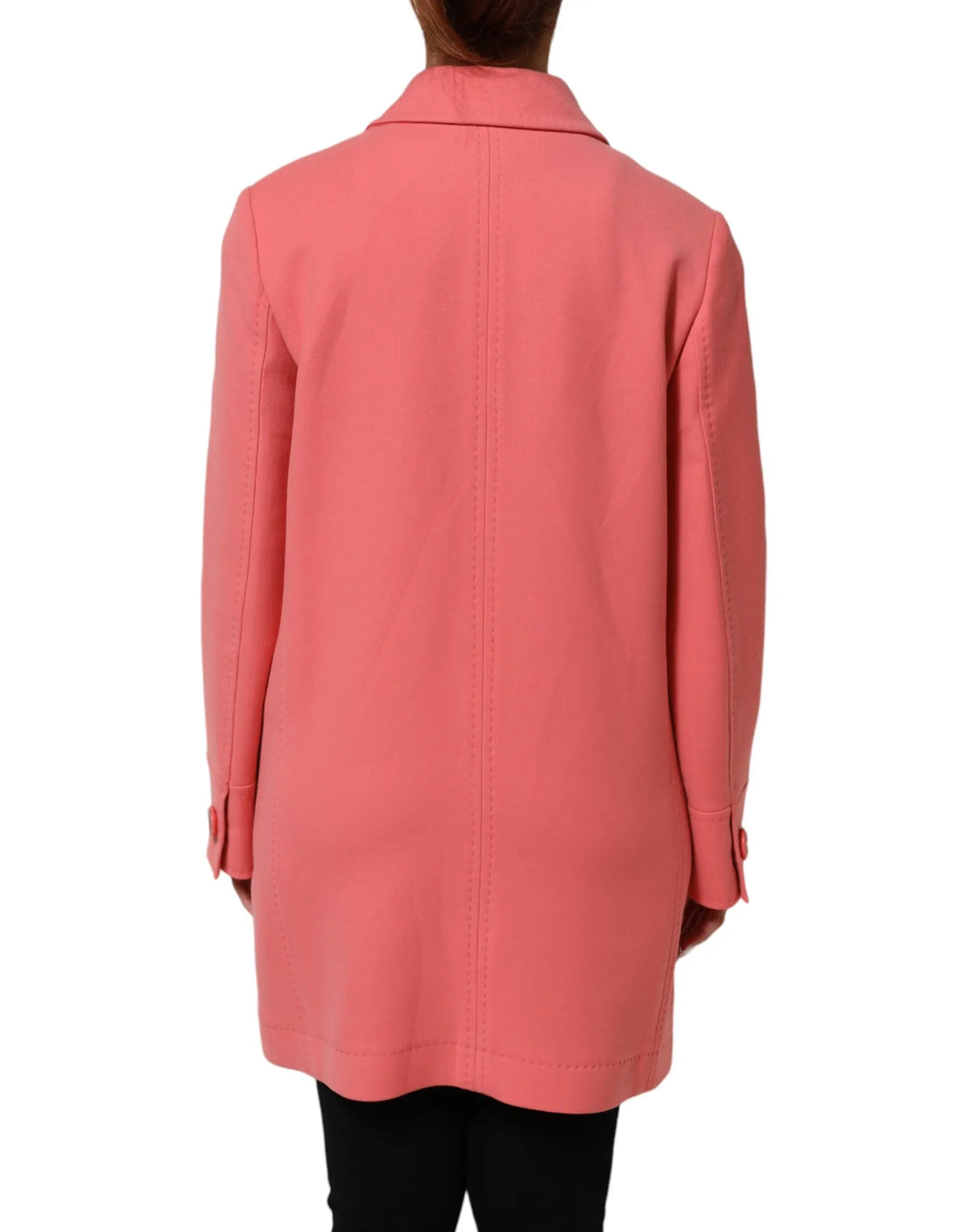 Blazer longline corail dolce & gabbana avec col structuré et poignets boutonnés style trench coat rose