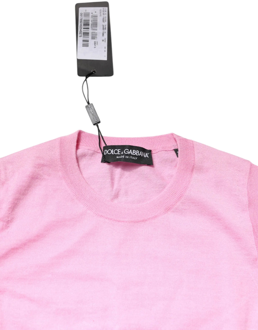 Dolce & gabbana débardeur sans manches rose en cachemire avec col rond côtelé et texture douce en maille