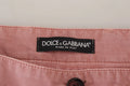 Pantalon chino rose dolce gabbana en coton pour homme avec étiquette noire dolce gabbana made in italy