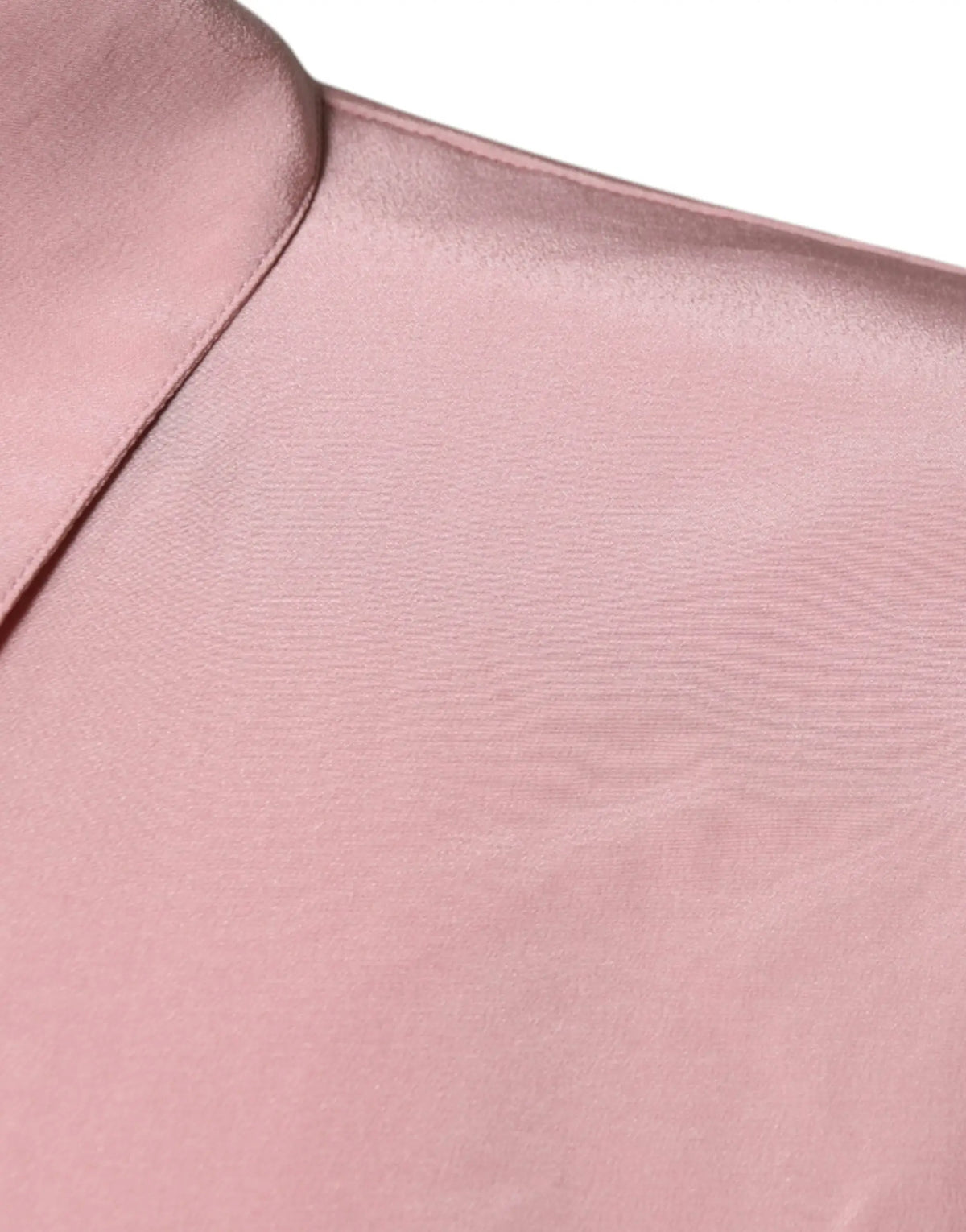 Blouse à manches longues en coton rose dolce & gabbana en satin doux avec texture ondulée subtile et léger éclat