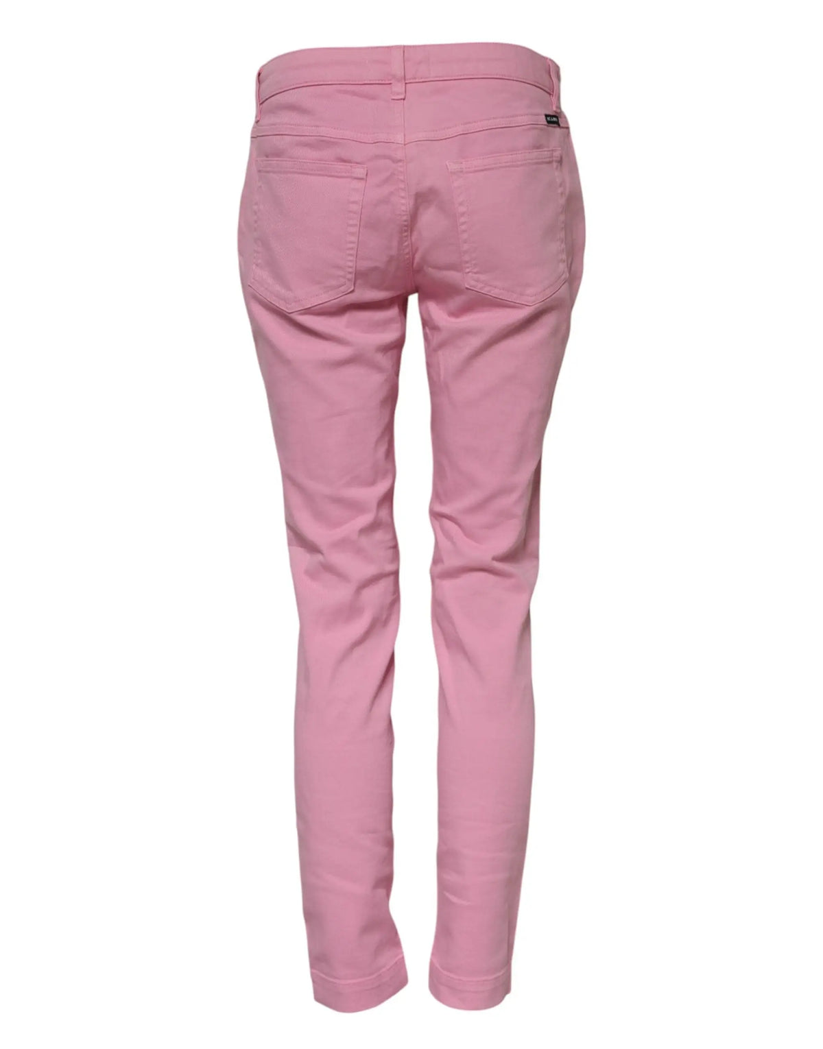 Jean slim rose pour femme dolce & gabbana en coton avec design classique cinq poches et coutures discrètes
