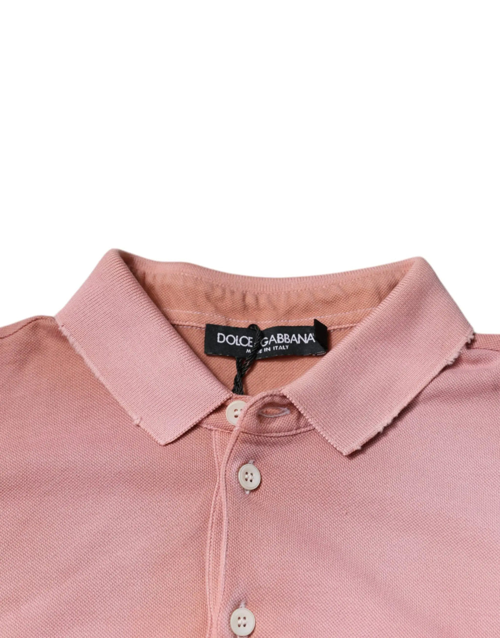 Polo dolce & gabbana rose doux avec col couronne classique et boutons blancs manches courtes