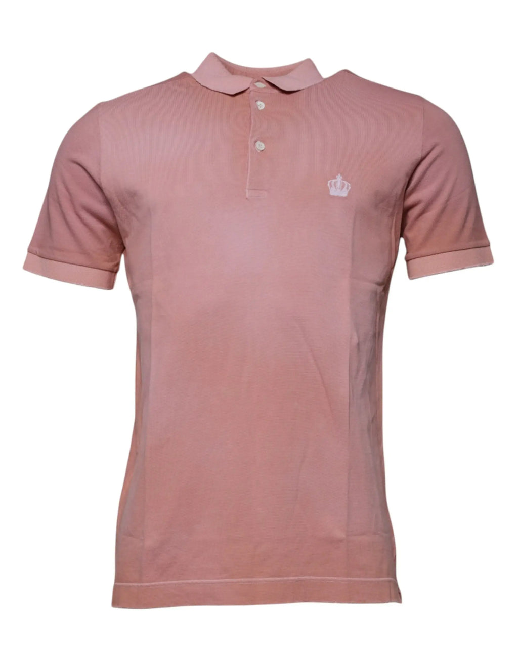 Polo dolce gabbana rose doux avec logo couronne brodé subtilement sur la poitrine gauche