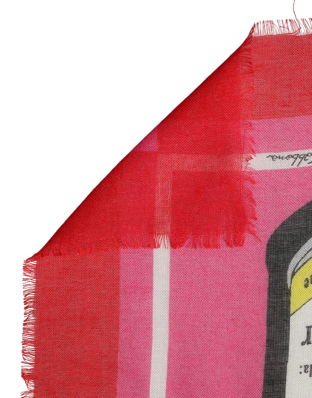 Dolce & Gabbana foulard carré en laine rose à carreaux rouge avec impression canette de bière 140 x 140 cm