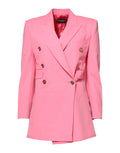 Veste femme dolce & gabbana rose à double boutonnage avec boutons métalliques et coupe ajustée
