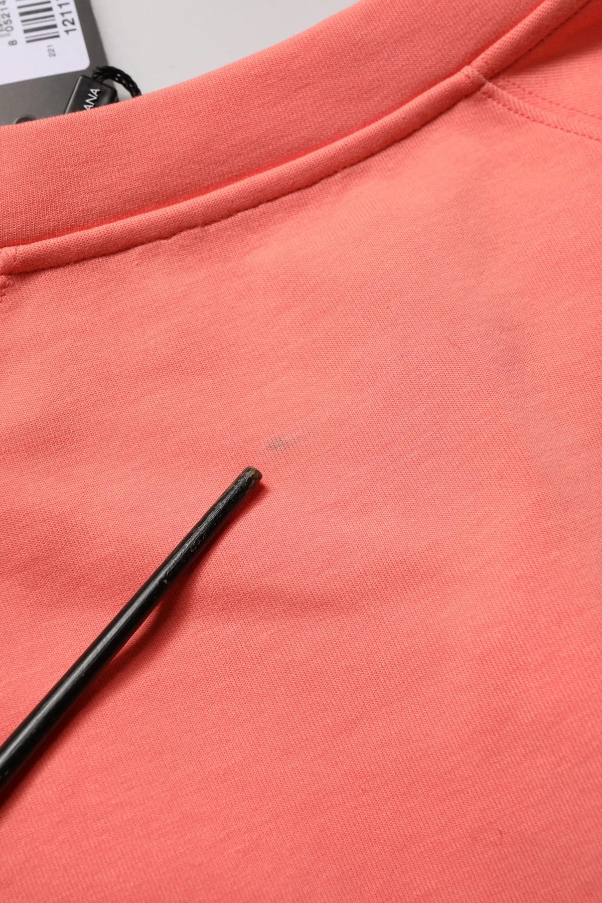 Sweatshirt cropped dolce & gabbana en coton corail avec texture douce et encolure côtelée soignée