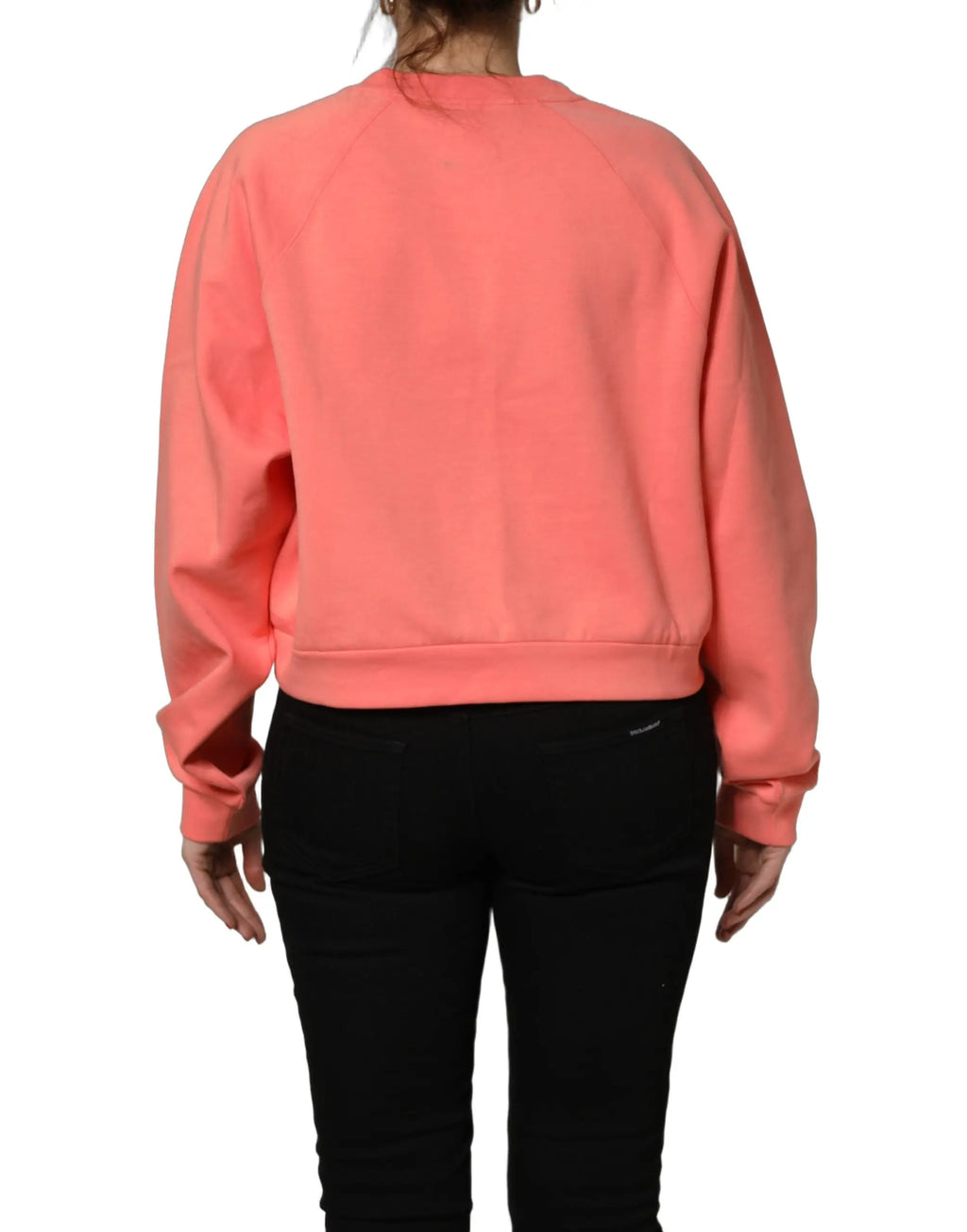 Sweatshirt dolce & gabbana corail à manches longues avec coupe décontractée et poignets côtelés