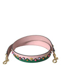 Dolce & gabbana rose bracelet en cuir avec bandeau épaule vert en zigzag et accents perlés colorés