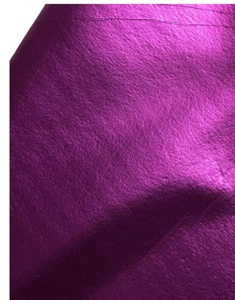 Jupe en cuir synthétique magenta vibrant avec surface texturée subtile dans une robe midi shift dolce gabbana imprimé léopard rose polyester
