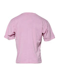 T-shirt dolce & gabbana rose en coton avec logo imprimé col rond manches courtes et coupe décontractée