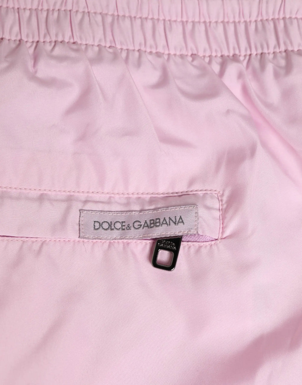 Dolce & gabbana short de bain homme rose en nylon avec bandes logo latérales et taille élastique légère