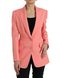 Veste blazer corail dolce & gabbana en polyester à coupe ajustée avec deux boutons et poches à rabat