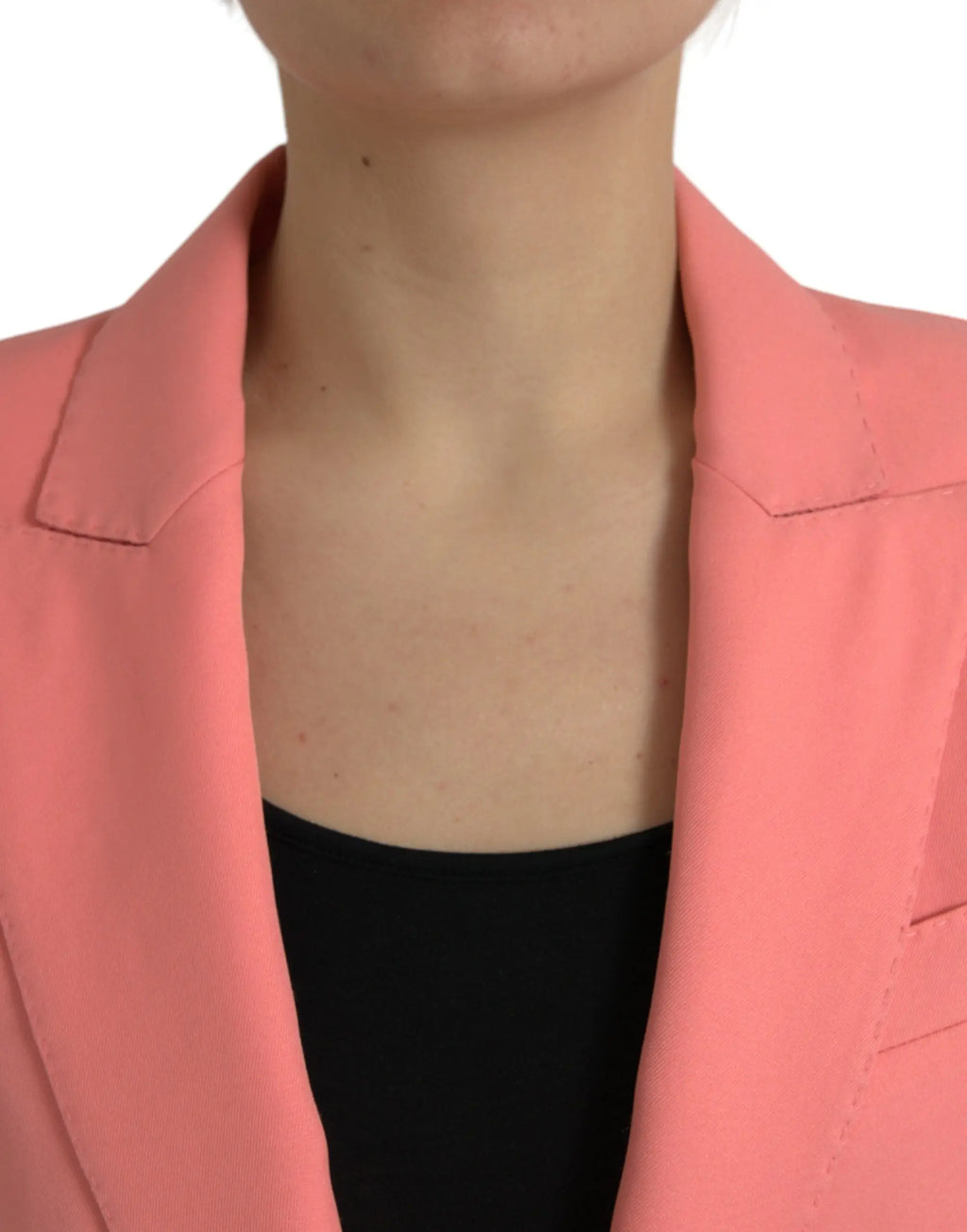 Blazer rose corail dolce gabbana en polyester avec col structuré et tissu lisse pour une coupe ajustée