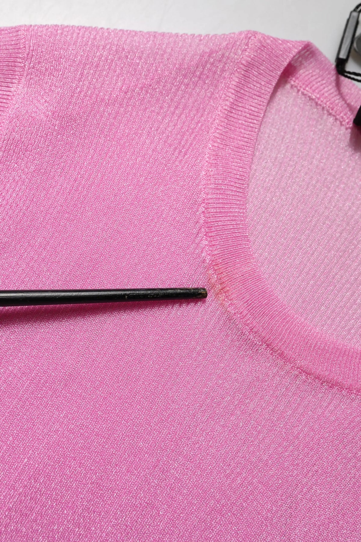 Dolce & gabbana débardeur sans manches rose en polyester avec col rond et texture douce et côtelée