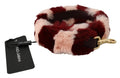 Une bandoulière daccessoire en fourrure de lapin doux dolce gabbana rayée rouge et rose avec fermoir métal doré