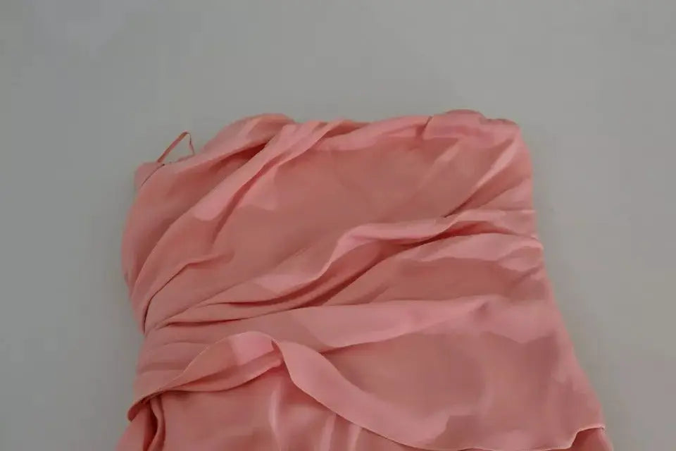 Robe midi portefeuille rose en mousseline de soie strech dolce & gabbana avec corsage drapé et froncé