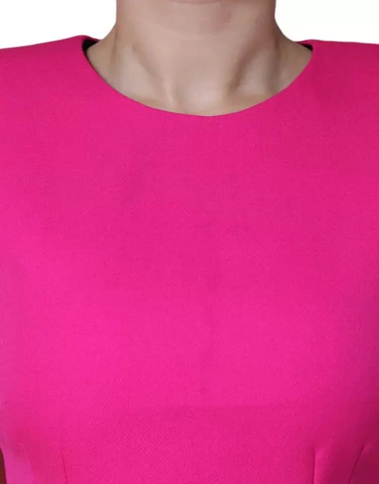 Top fuchsia vibrant dolce & gabbana sans manches en tissu lisse et ajusté avec col rond simple