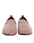 Mocassins homme dolce & gabbana en daim rose ornés de nombreux strass argentés pour tenue habillée