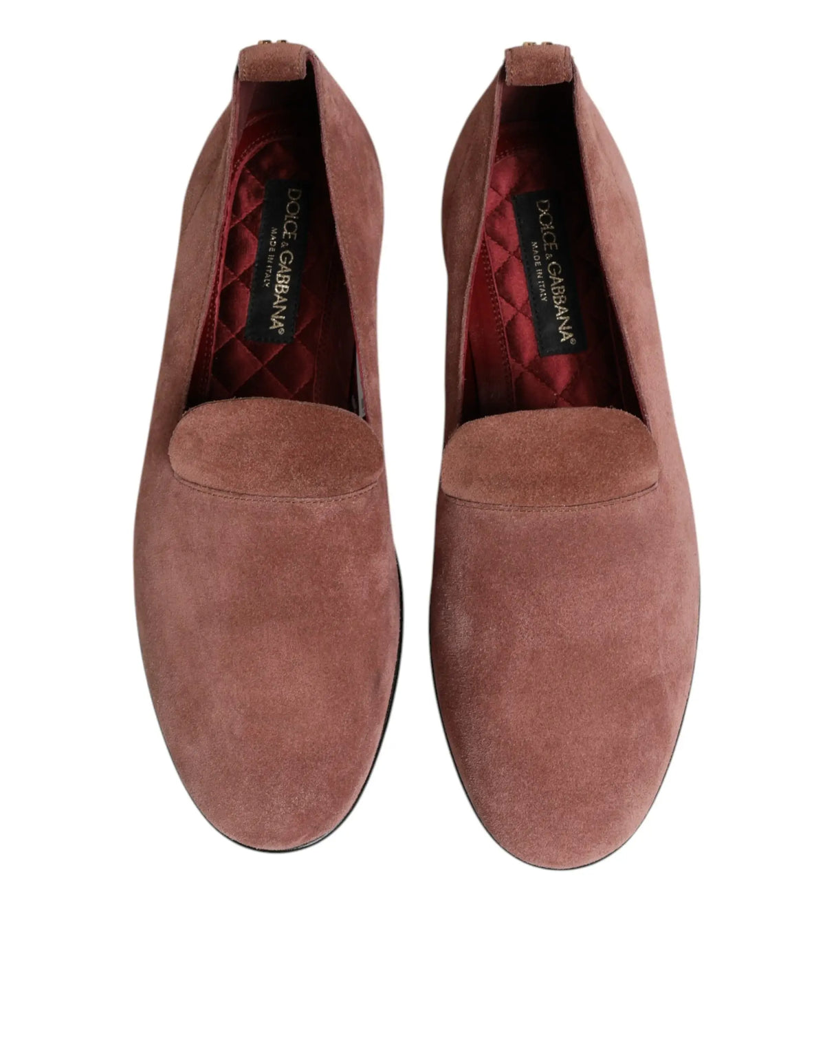 Paire de mocassins formels pour hommes en daim rose poudré dolce & gabbana