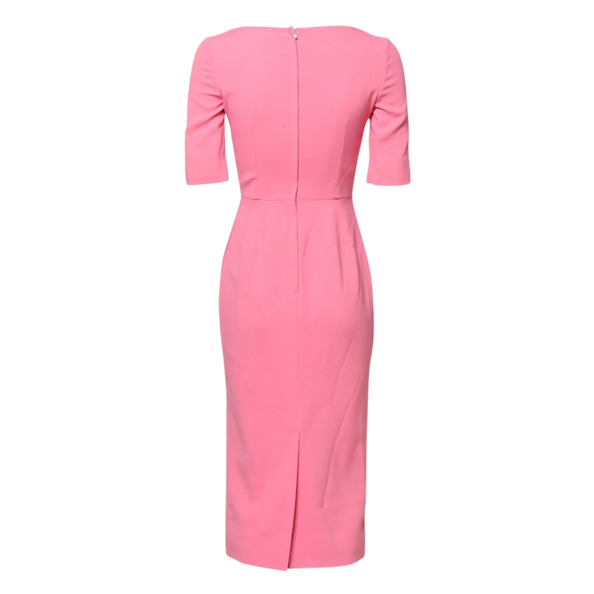 Robe midi dolce & gabbana rose en viscose avec manches trois-quarts et coupe ajustée élégante
