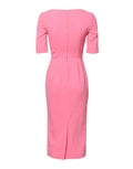 Robe midi dolce & gabbana rose en viscose à manches courtes avec silhouette ajustée élégante