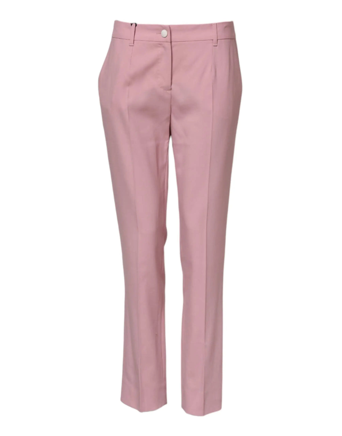 Pantalon dolce & gabbana en laine rose tailored avec coupe droite et plis subtils à l’avant