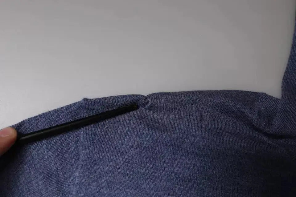 Dolce & gabbana pull à col roulé manches longues bleu marine chiné avec col côtelé et tirette noire