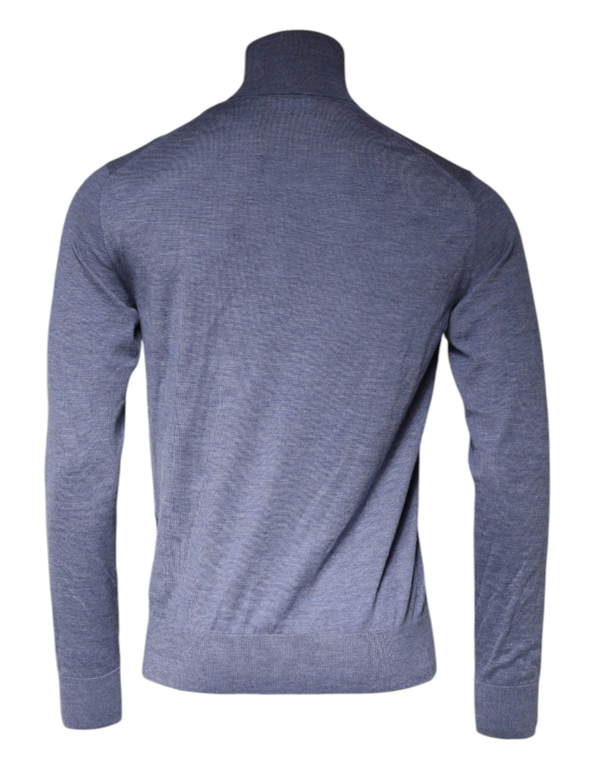 Dolce & Gabbana pull à col roulé bleu marine en maille fine avec manches longues et poignets côtelés