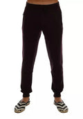 Pantalon de jogging noir dolce gabbana en cachemire violet avec poches latérales et poignets élastiques pour sport