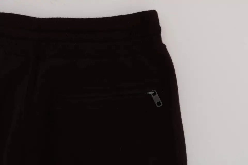 Black fleece jogger dolce & gabbana avec poche zippée latérale pour sport et entraînement en cachemire violet