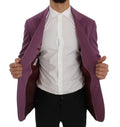 Blazer dolce & gabbana violet en cachemire coupe slim avec doublure contrastante bordeaux et coupe ajustée