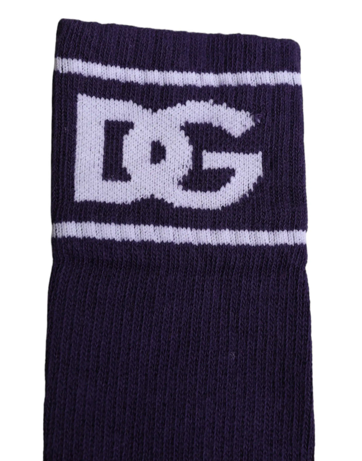 Chaussettes ouvertes dolce & gabbana en coton violet avec logo dg et chaussette crew dc shoes bleu marine à logo blanc