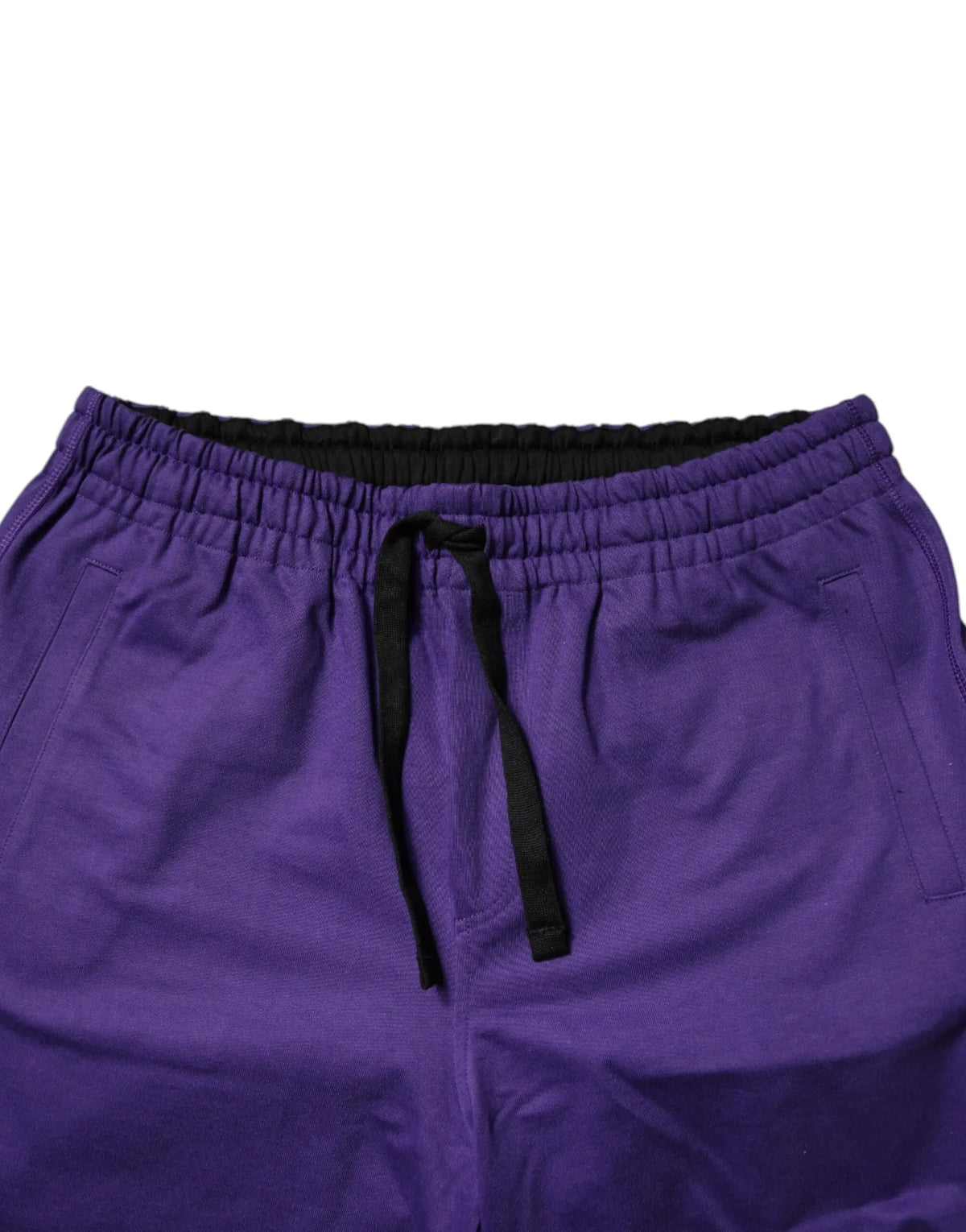 Shorts bermuda dolce & gabbana pour homme en coton violet avec taille élastique noire et cordon assorti