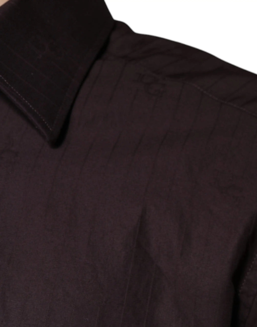 Chemise slim fit dolce & gabbana en coton violet avec col structuré et couture discrète effet texturé noir