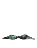 Bandeau sans bretelles dolce & gabbana en tissu violet foncé avec motif feuilles vertes vif pour maillot ou lingerie