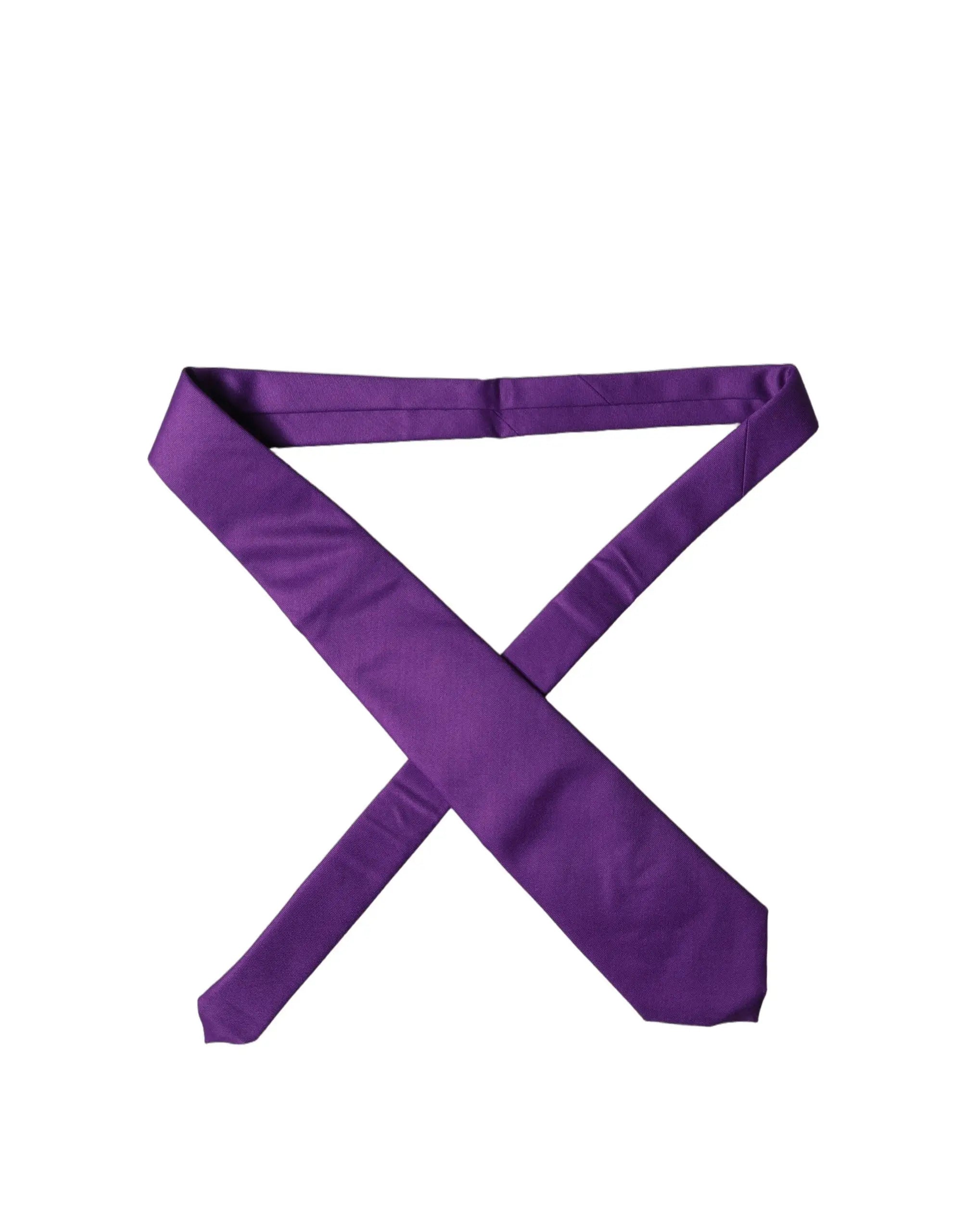 Cravate à nouer pour femme dolce & gabbana en satin polyester violet avec finition lisse et extrémités bien pliées